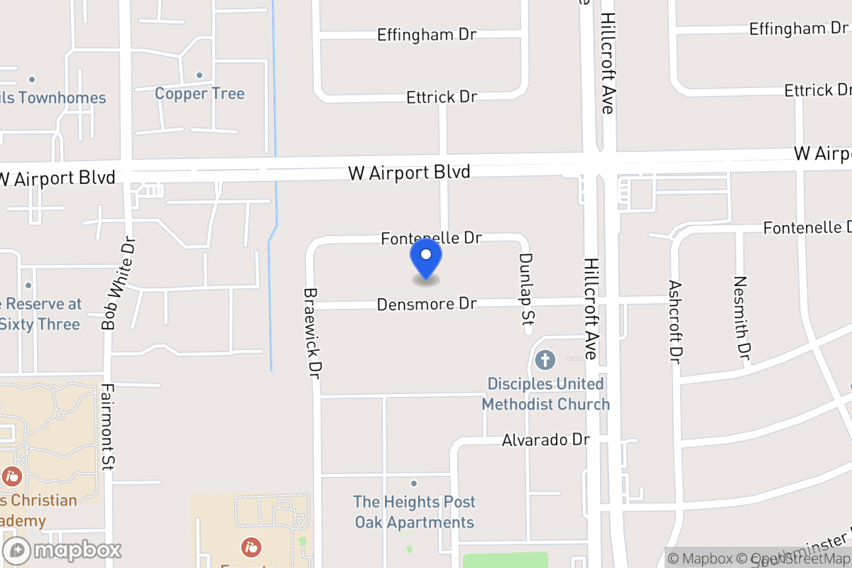 Map of 6002 Densmore Dr, Houston