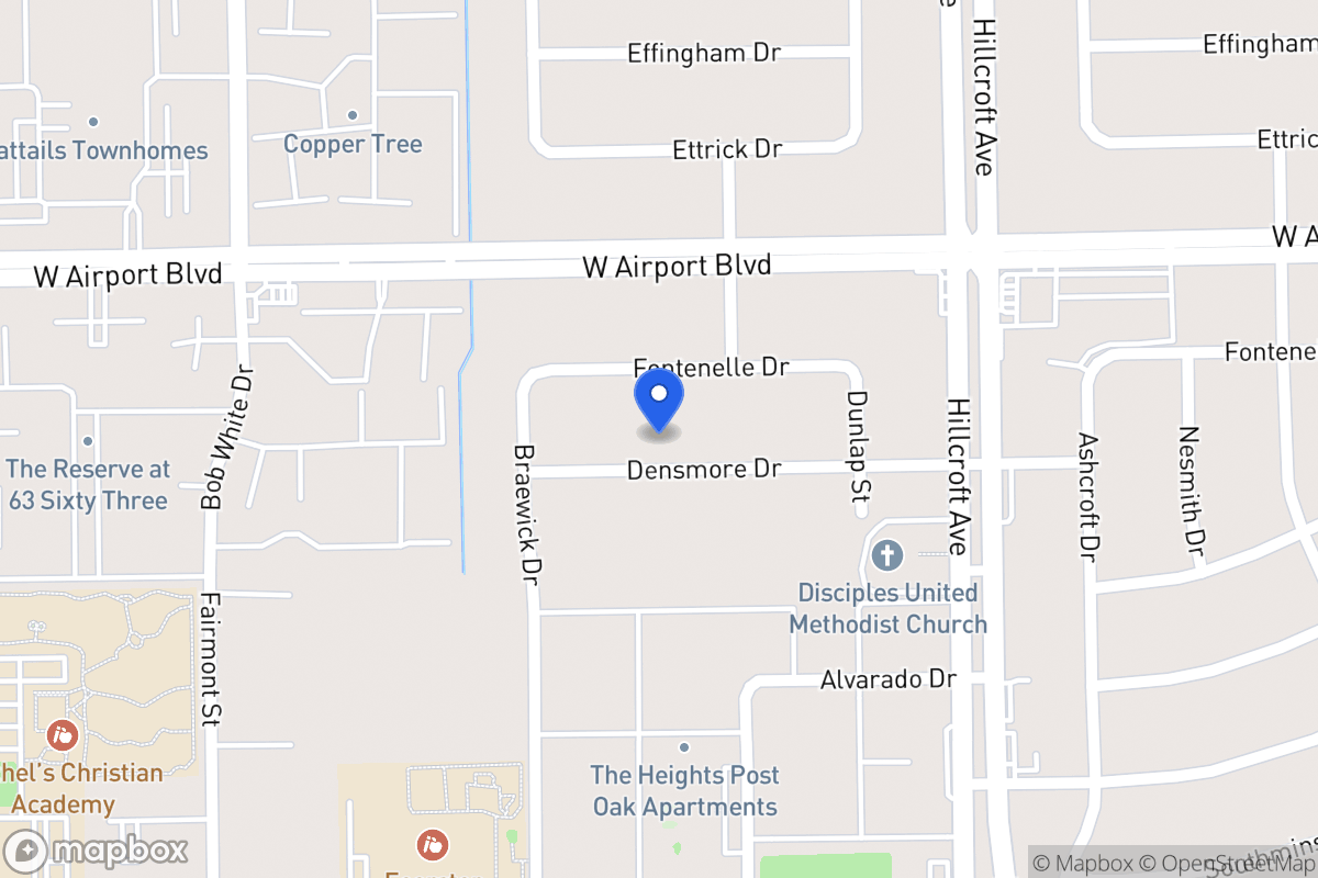 Map of 6010 Densmore Dr, Houston