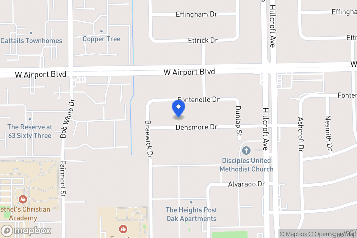 Map of 6014 Densmore Dr, Houston