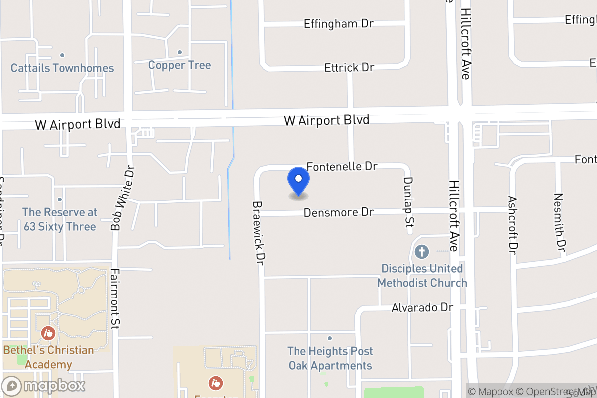 Map of 6018 Densmore Dr, Houston