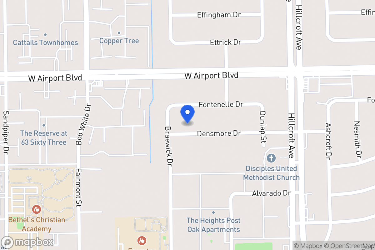 Map of 6022 Densmore Dr, Houston