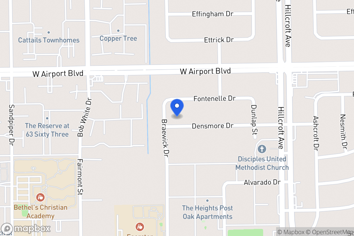 Map of 6026 Densmore Dr, Houston