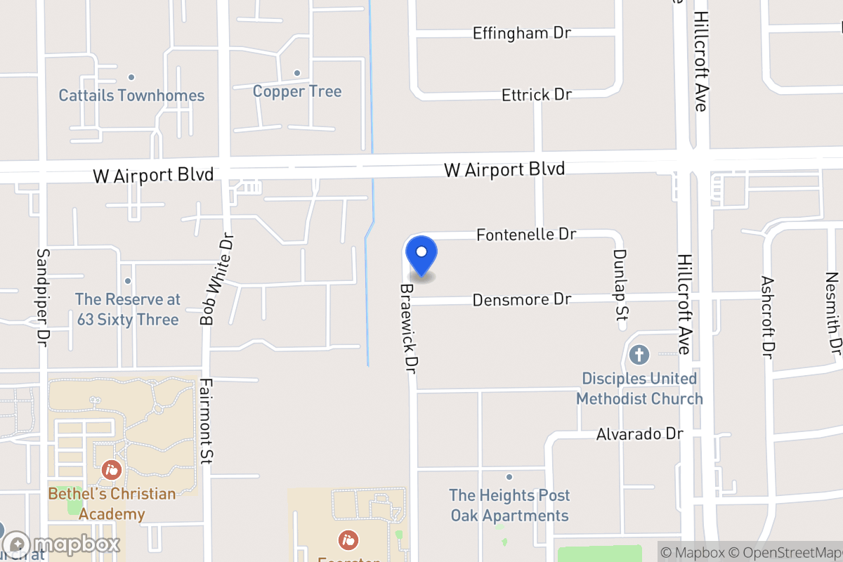 Map of 6030 Densmore Dr, Houston