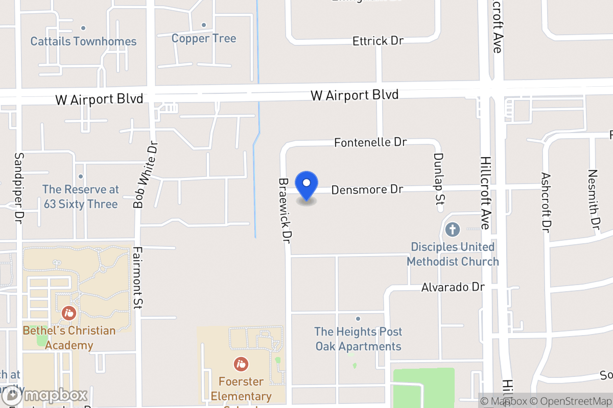 Map of 6027 Densmore Dr, Houston