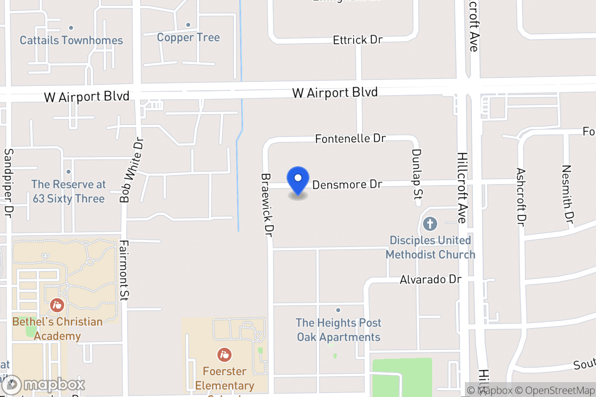 Map of 6023 Densmore Dr, Houston