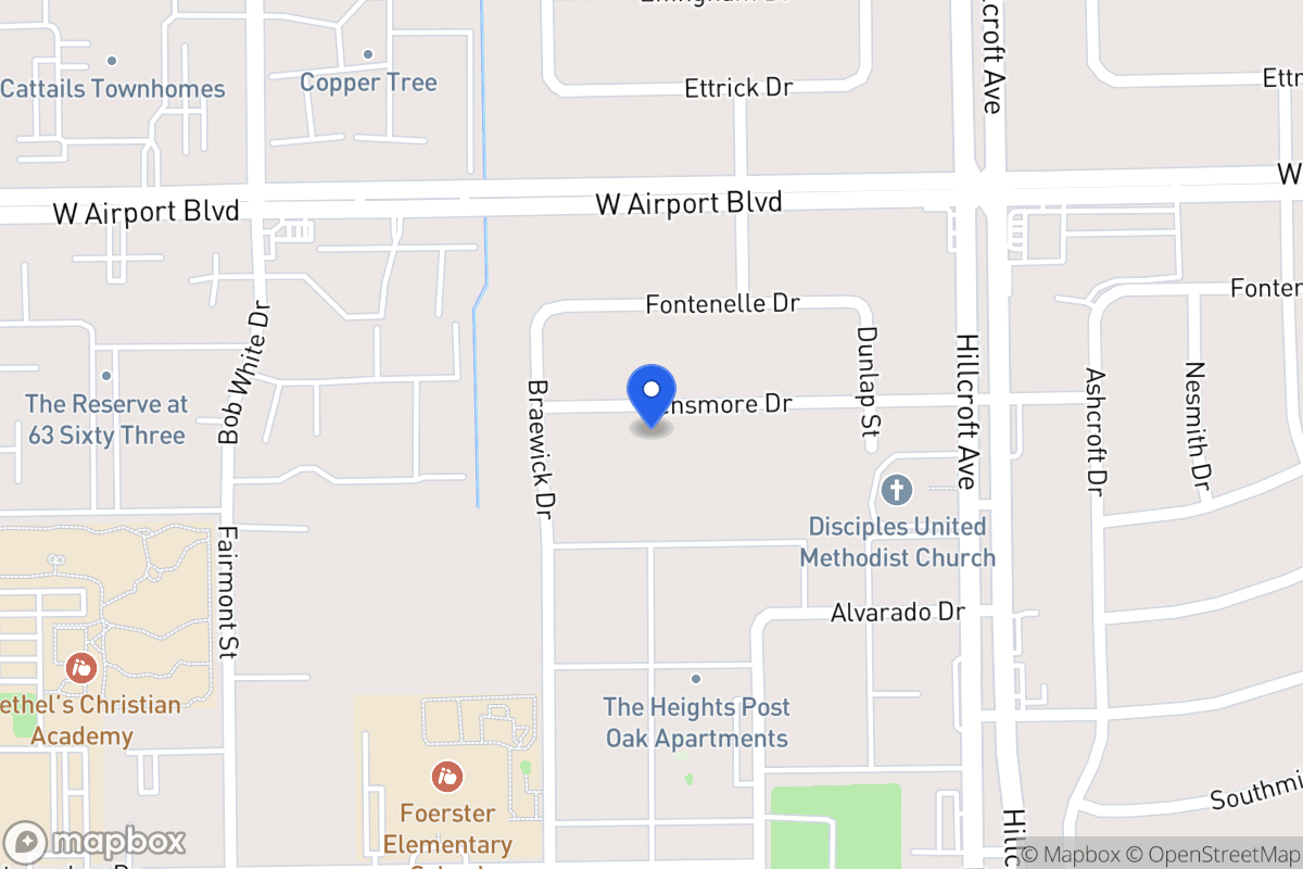 Map of 6015 Densmore Dr, Houston