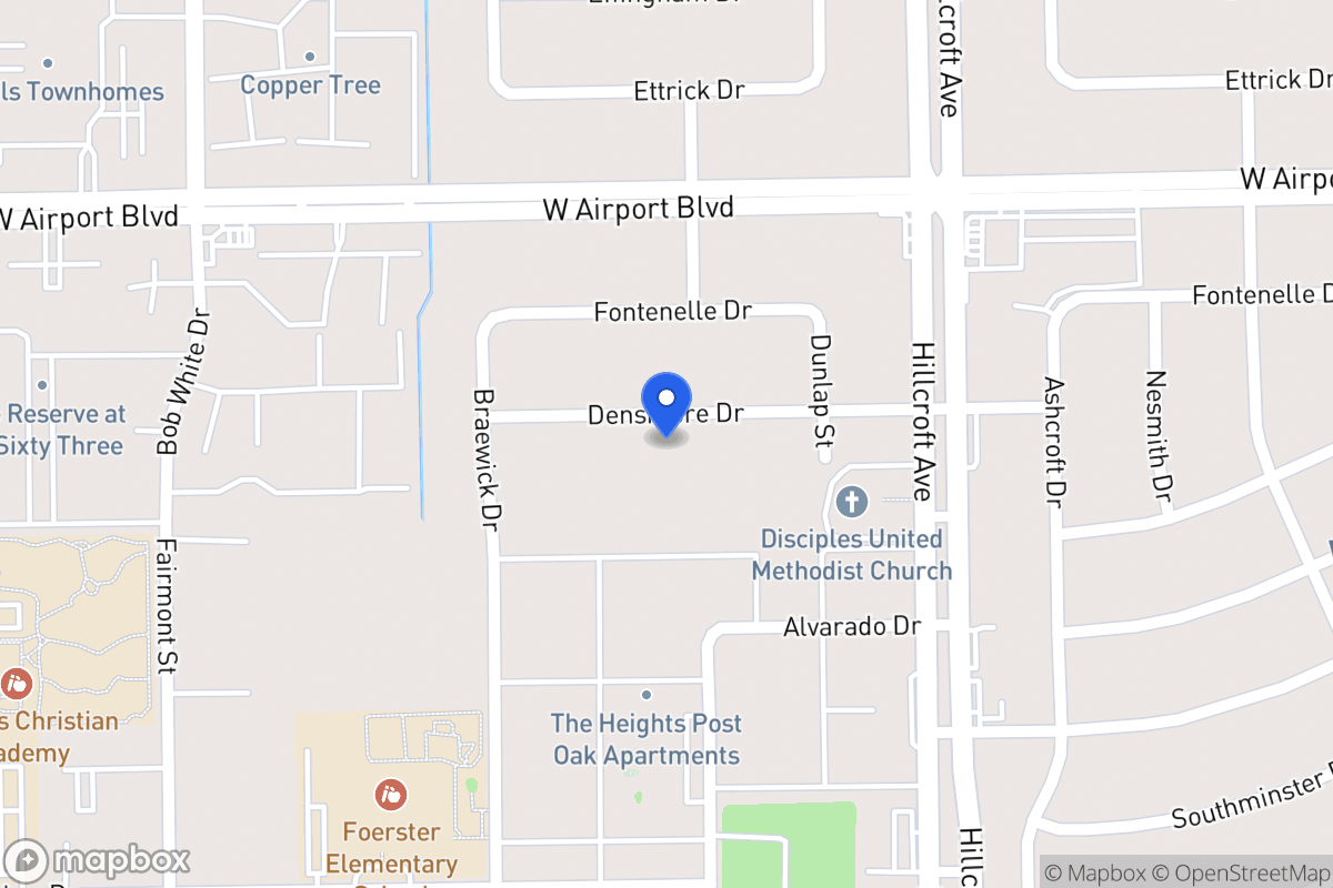 Map of 6003 Densmore Dr, Houston