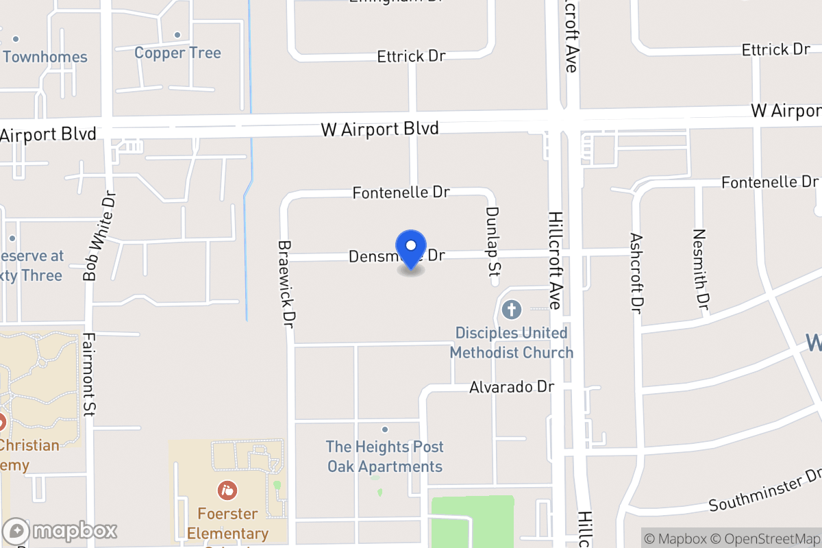 Map of 5931 Densmore Dr, Houston