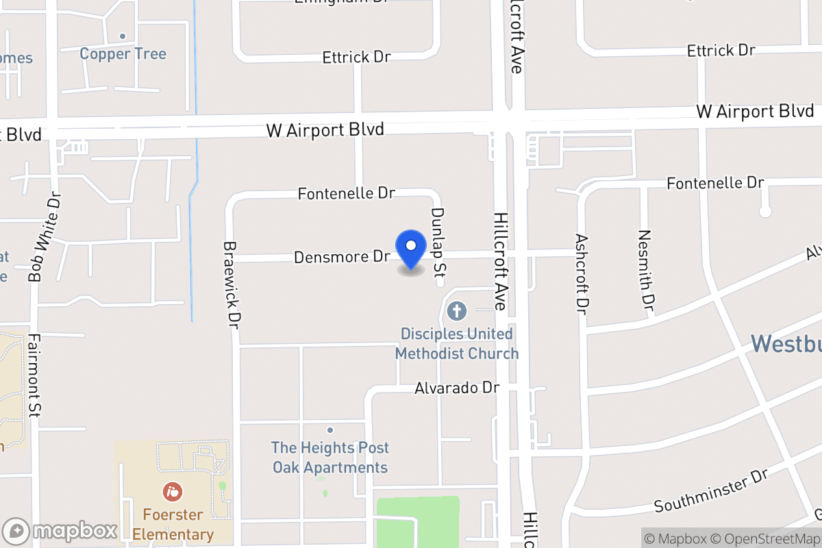 Map of 5915 Densmore Dr, Houston