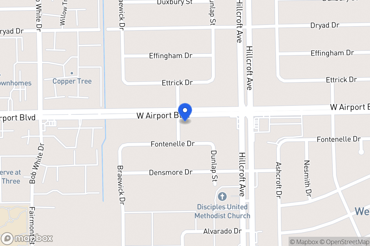Map of W 5931 Airport Blvd, Houston