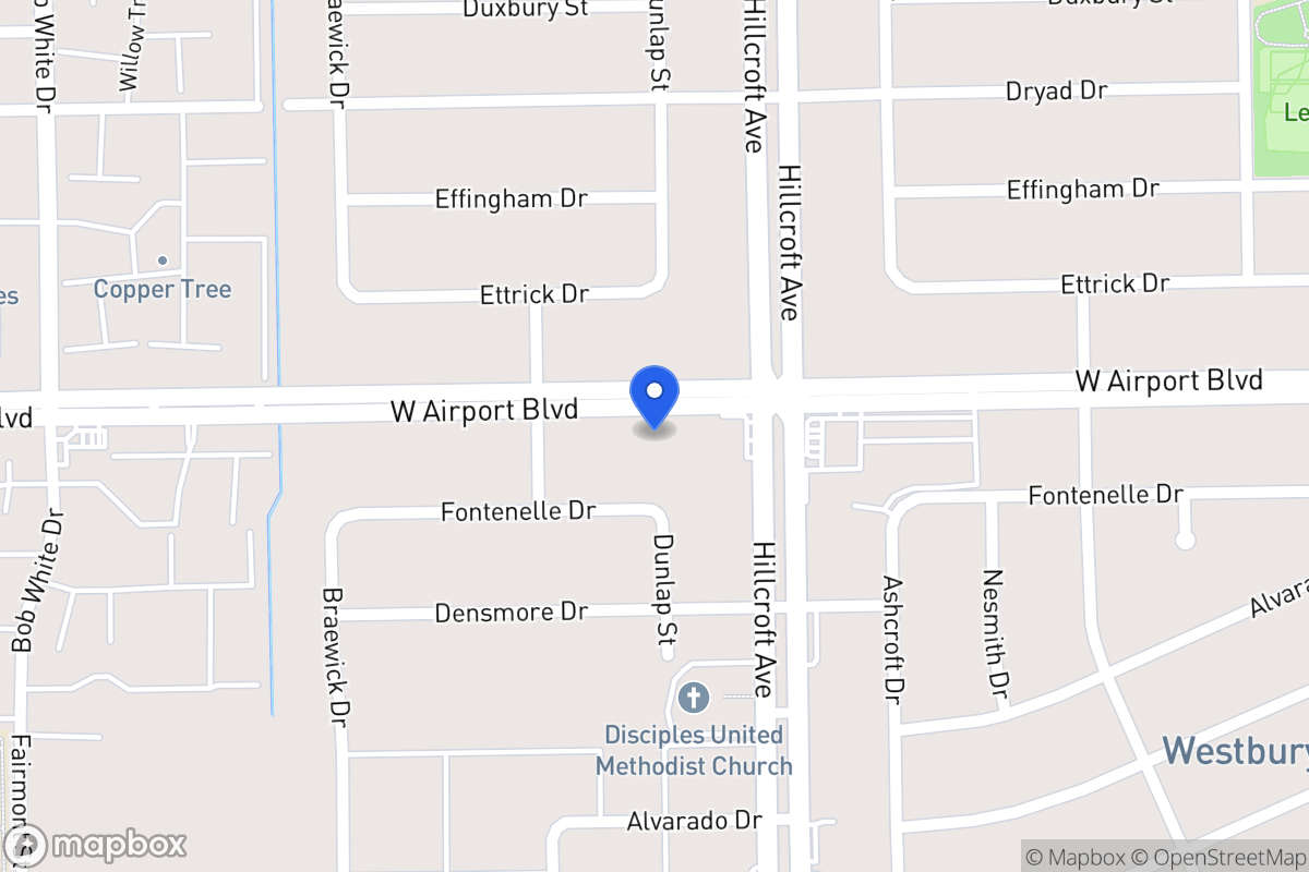 Map of W 5915 Airport Blvd, Houston