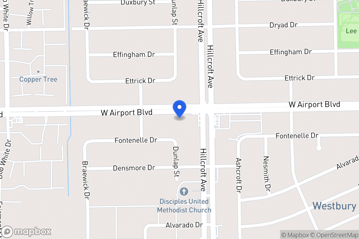 Map of W 5911 Airport Blvd, Houston