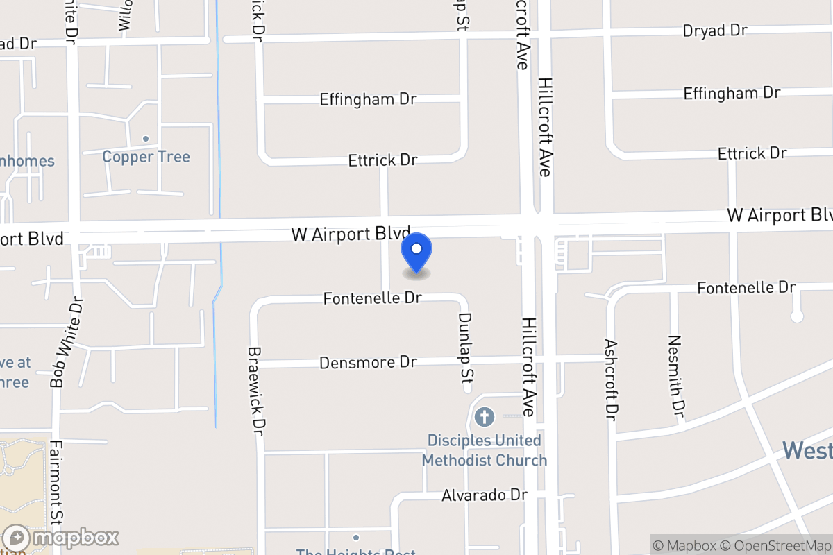 Map of 5922 Fontenelle Dr, Houston