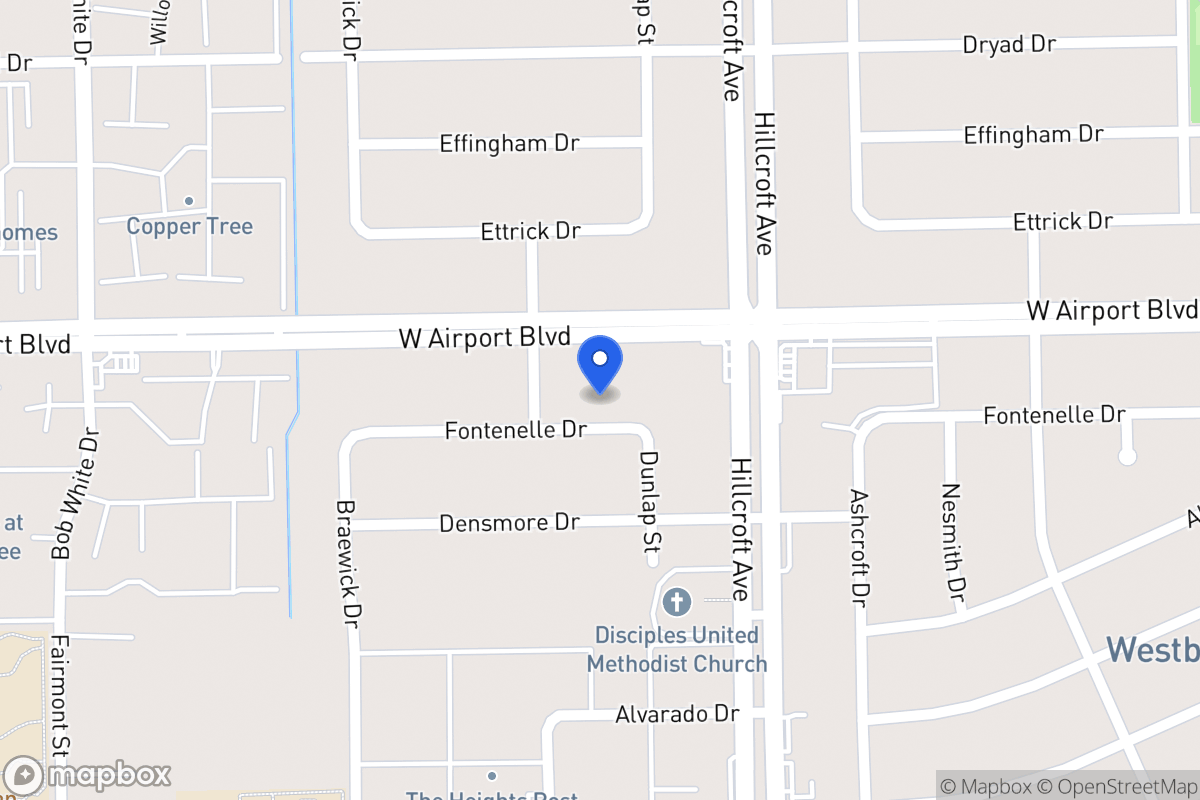 Map of 5918 Fontenelle Dr, Houston