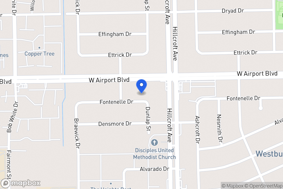 Map of 5914 Fontenelle Dr, Houston