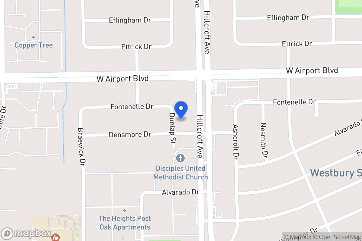 Map of 12321 Dunlap St, Houston