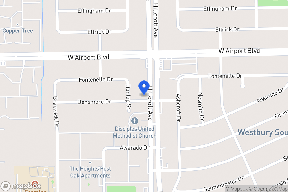Map of 12326 Hillcroft St, Houston