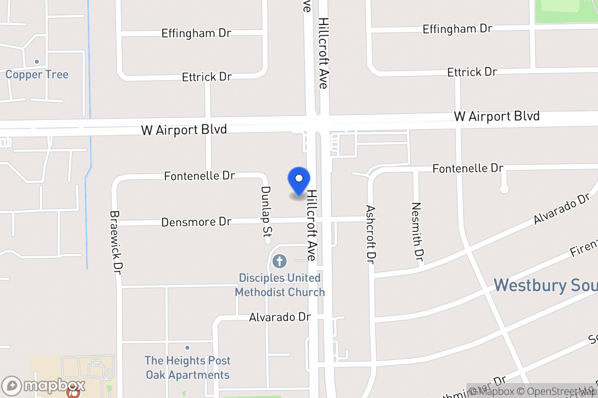 Map of 12322 Hillcroft St, Houston