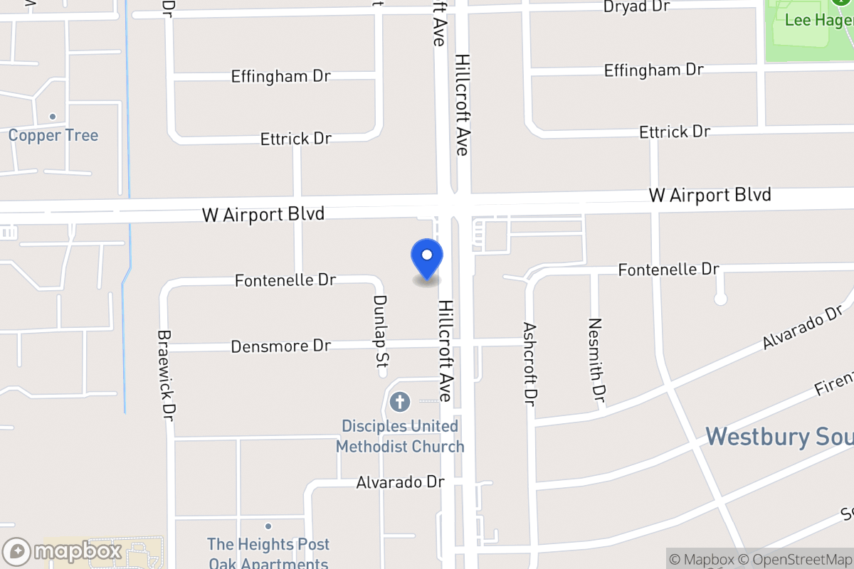 Map of 12314 Hillcroft St, Houston
