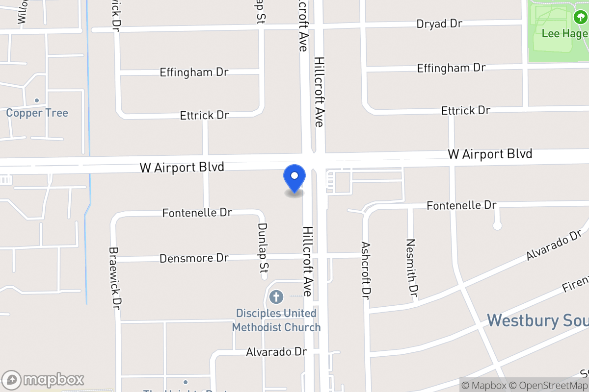 Map of 12306 Hillcroft St, Houston