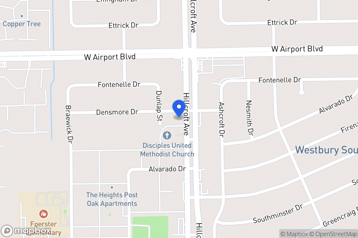 Map of 12402 Hillcroft St, Houston