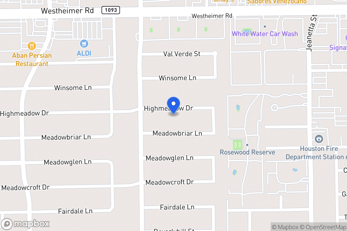 Map of 9403 Highmeadow Dr, Houston