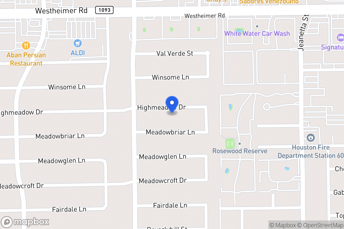 Map of 9331 Highmeadow Dr, Houston