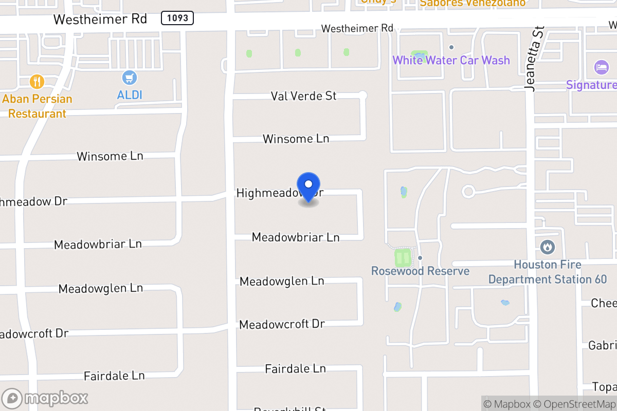 Map of 9327 Highmeadow Dr, Houston