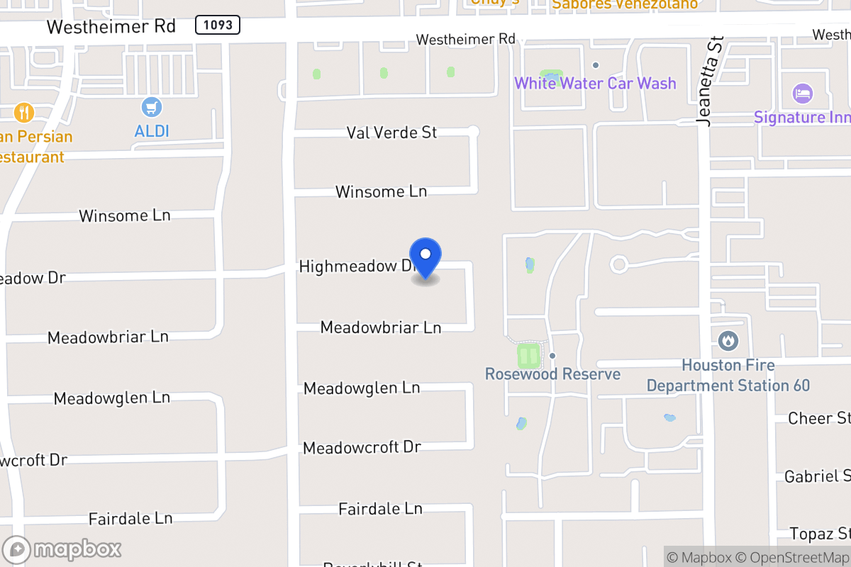 Map of 9319 Highmeadow Dr, Houston