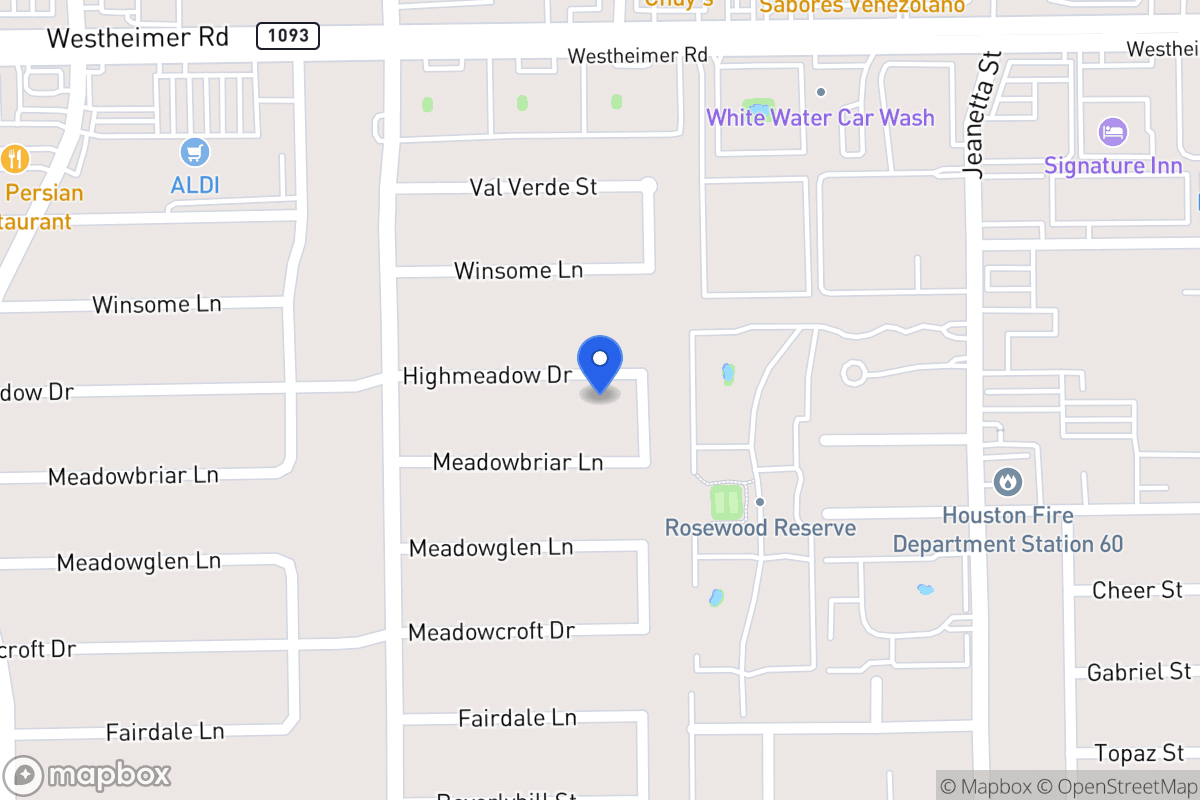 Map of 9315 Highmeadow Dr, Houston