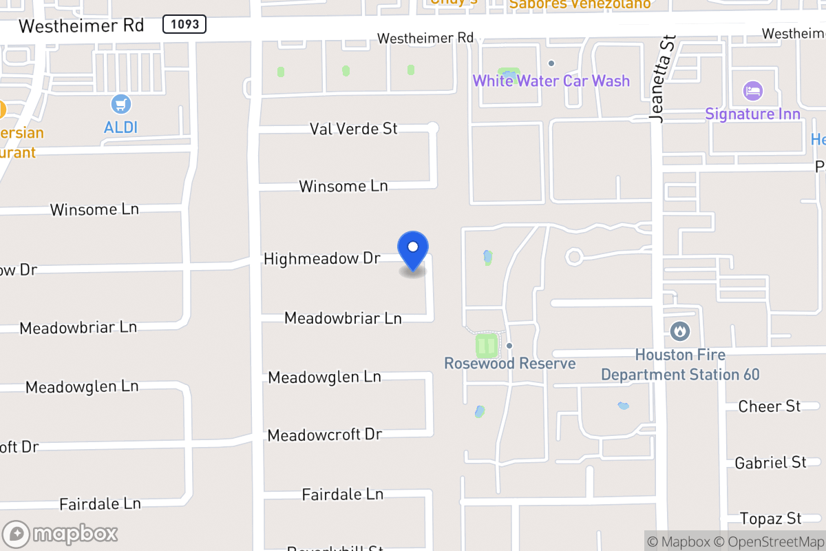 Map of 9311 Highmeadow Dr, Houston