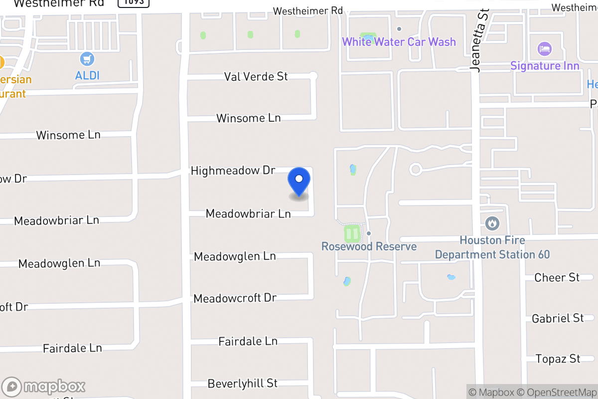 Map of 9310 Meadowbriar Ln, Houston