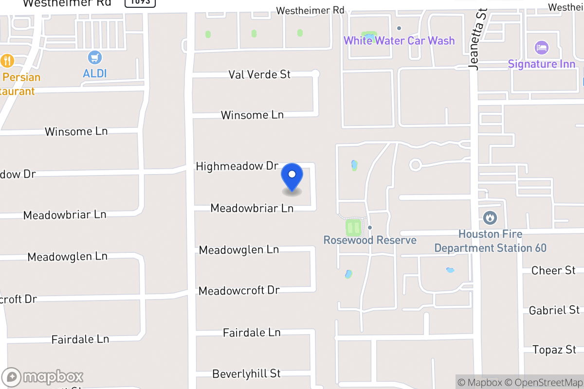 Map of 9314 Meadowbriar Ln, Houston