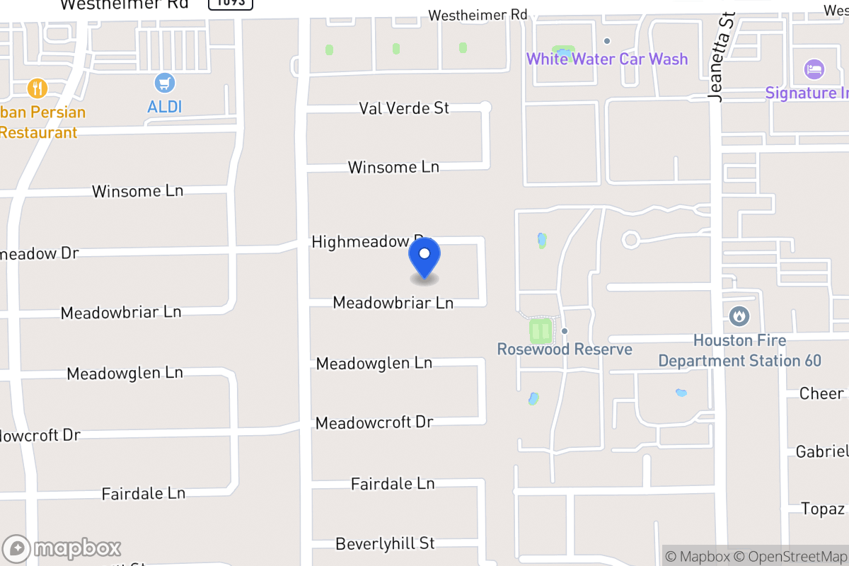 Map of 9322 Meadowbriar Ln, Houston