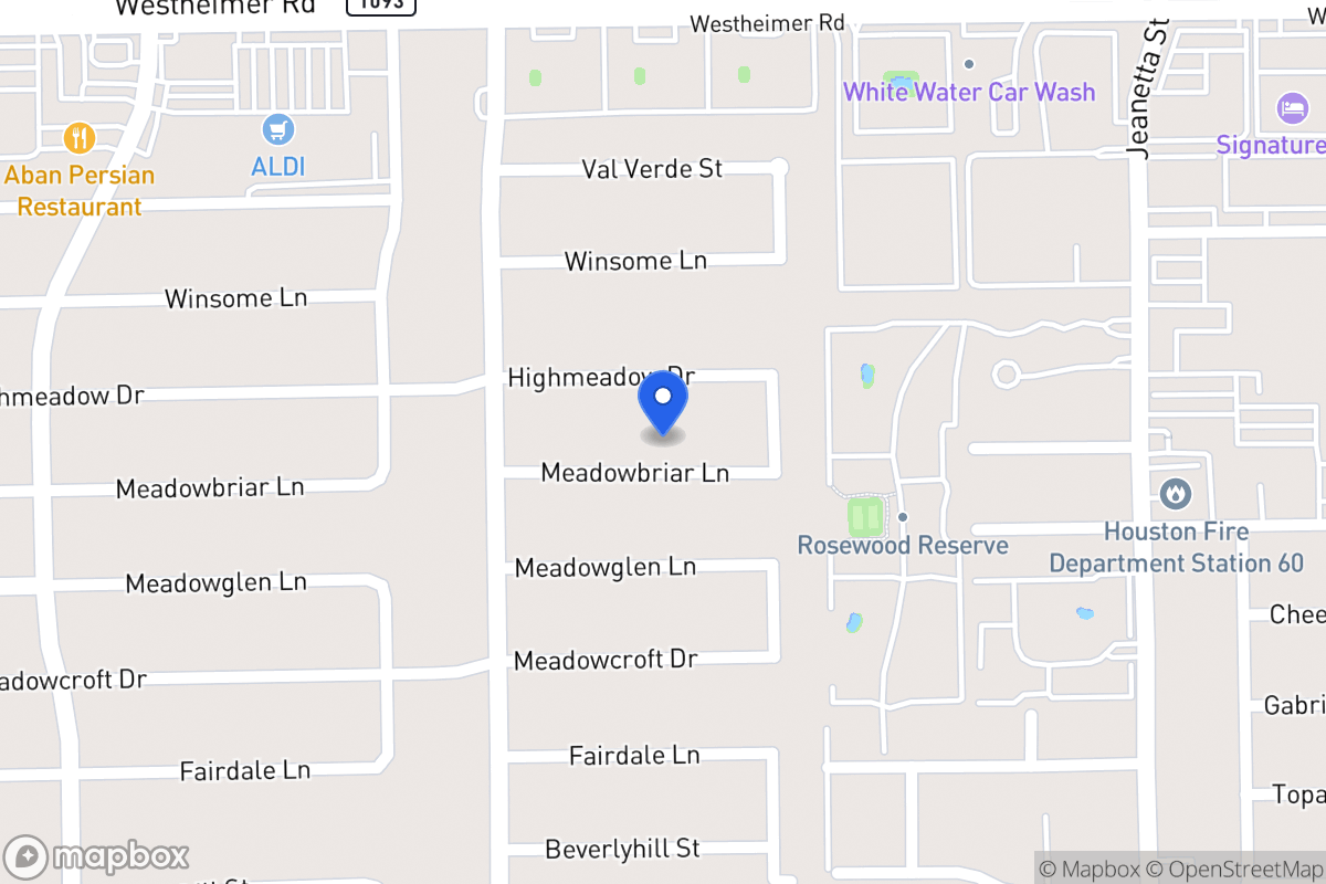 Map of 9326 Meadowbriar Ln, Houston