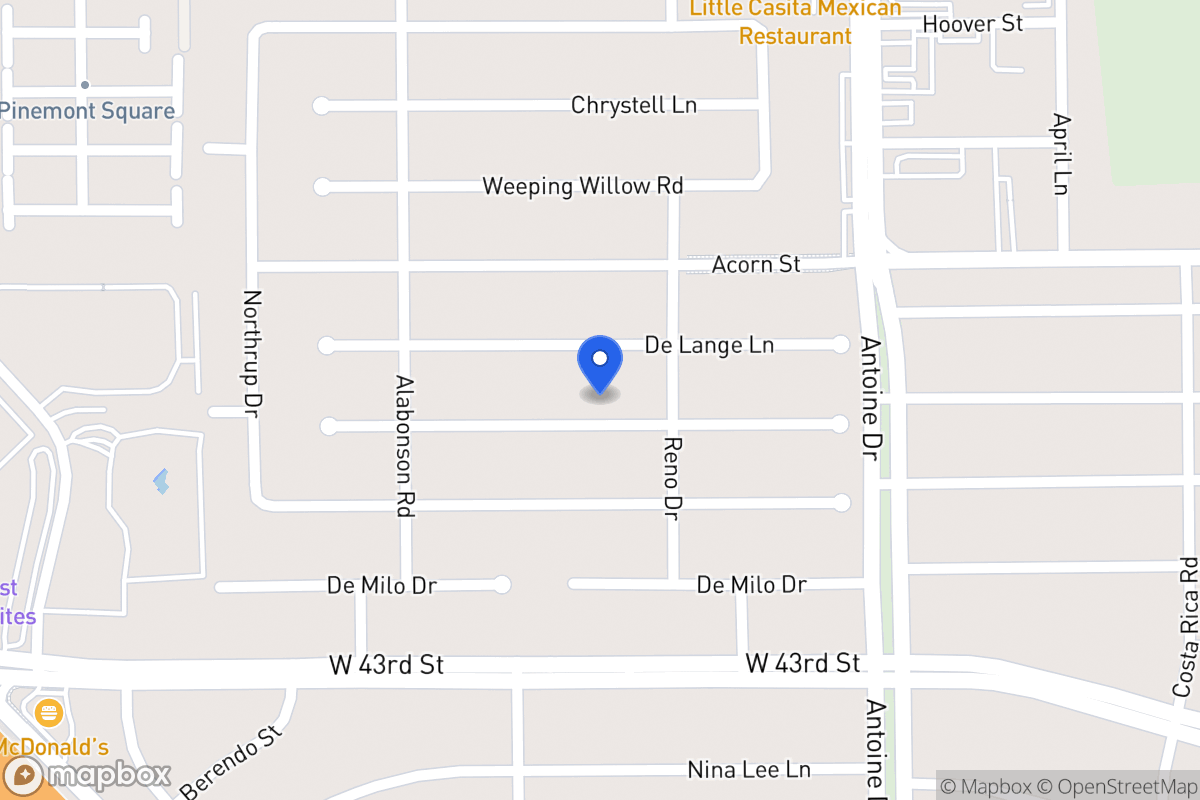 Map of 5714 Verdome Ln, Houston