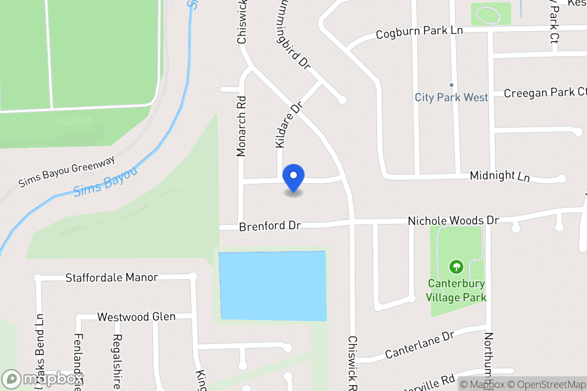 Map of 1122 Canterdale St, Houston