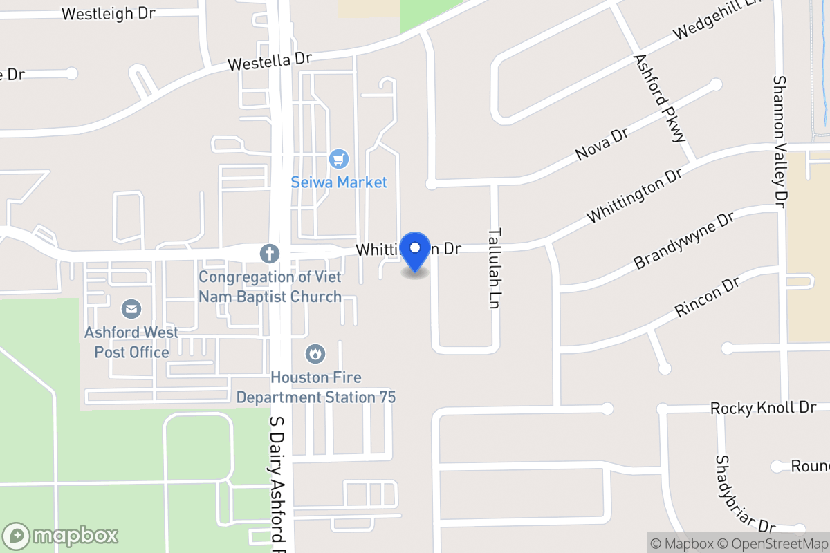 Map of 1906 Ashford Hollow Ln, Houston