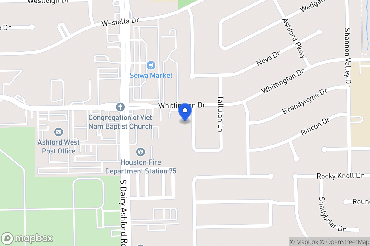 Map of 1910 Ashford Hollow Ln, Houston