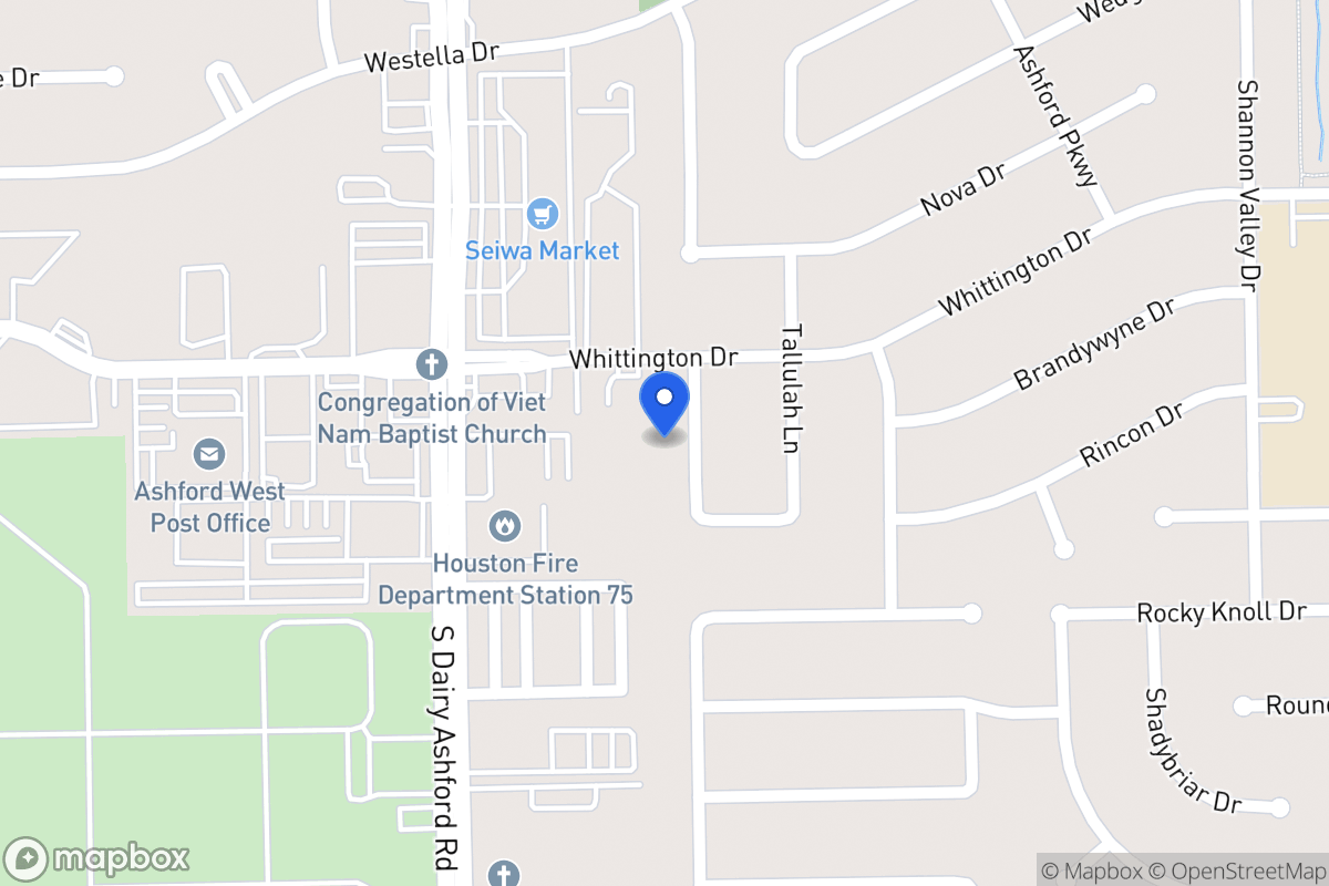 Map of 1914 Ashford Hollow Ln, Houston