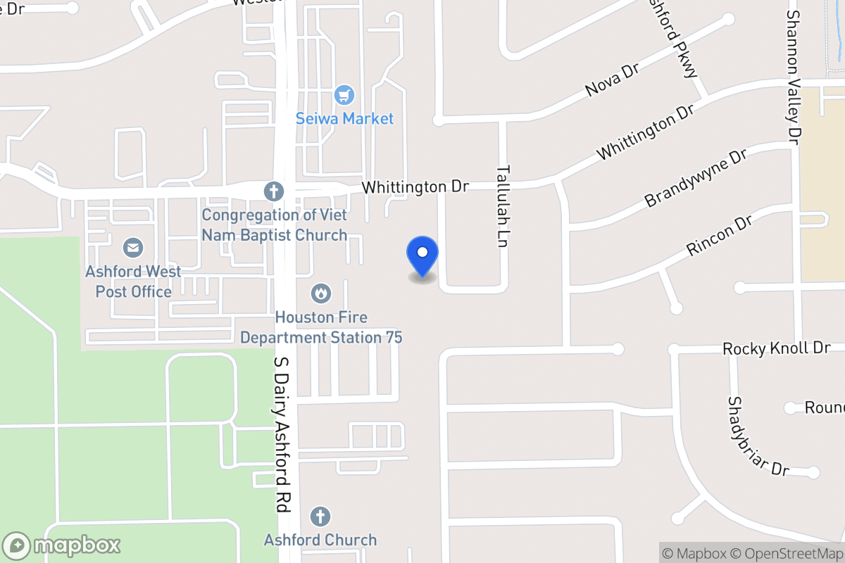 Map of 1926 Ashford Hollow Ln, Houston