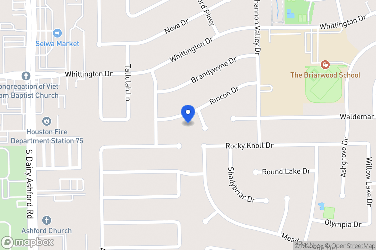 Map of 12407 Rincon Dr, Houston