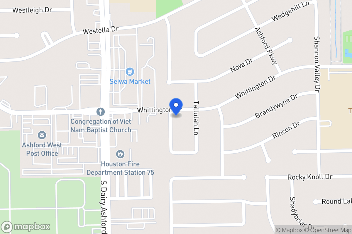 Map of 12511 Whittington Dr, Houston