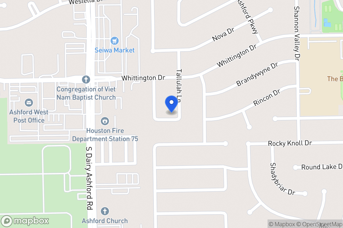 Map of 1922 Tallulah Ln, Houston