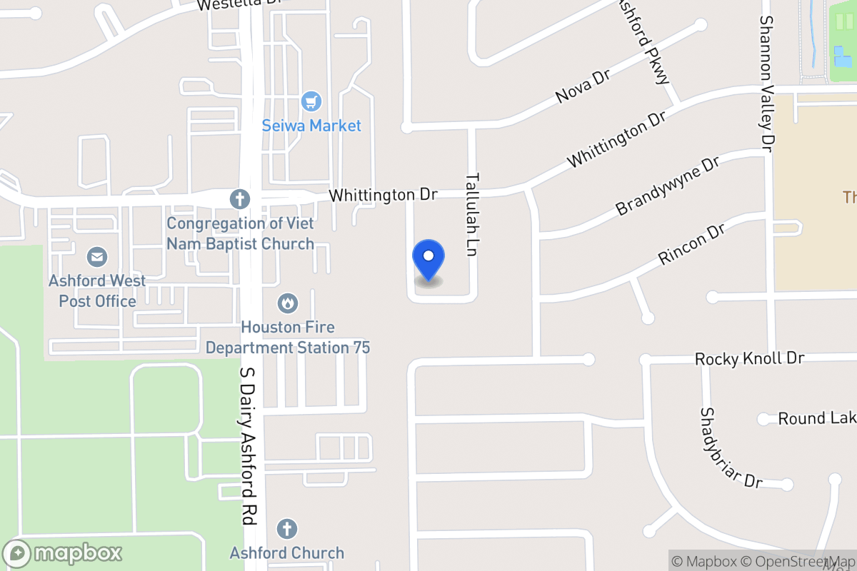 Map of 1923 Ashford Hollow Ln, Houston