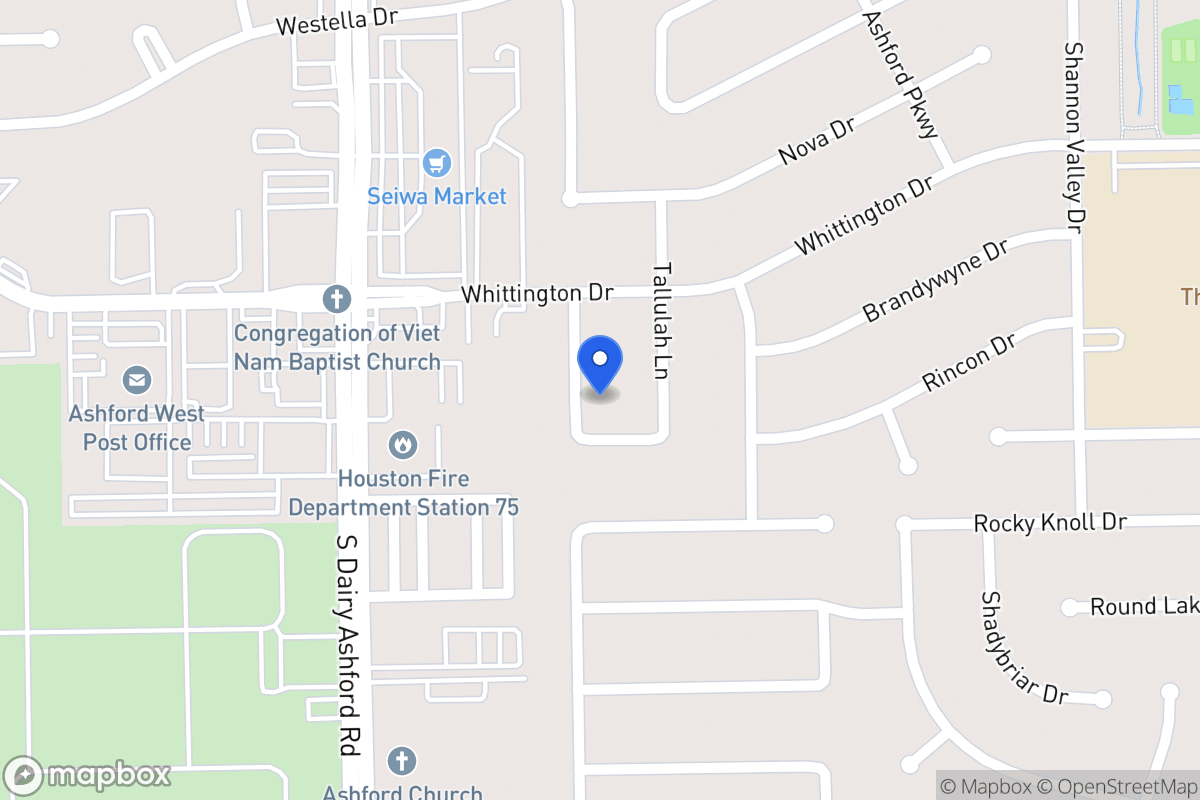 Map of 1919 Ashford Hollow Ln, Houston