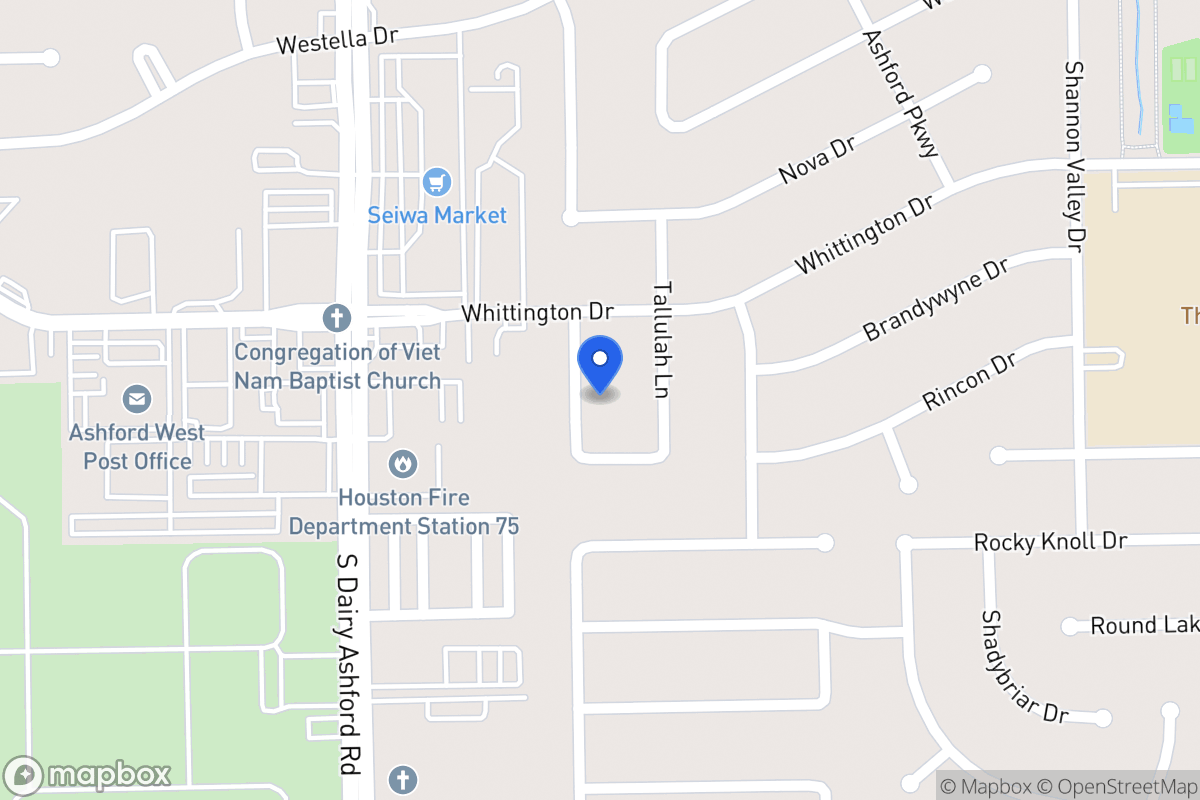 Map of 1915 Ashford Hollow Ln, Houston