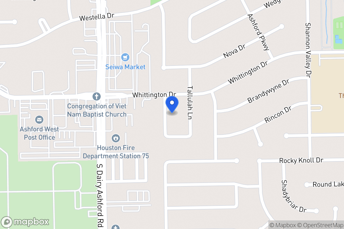 Map of 1911 Ashford Hollow Ln, Houston