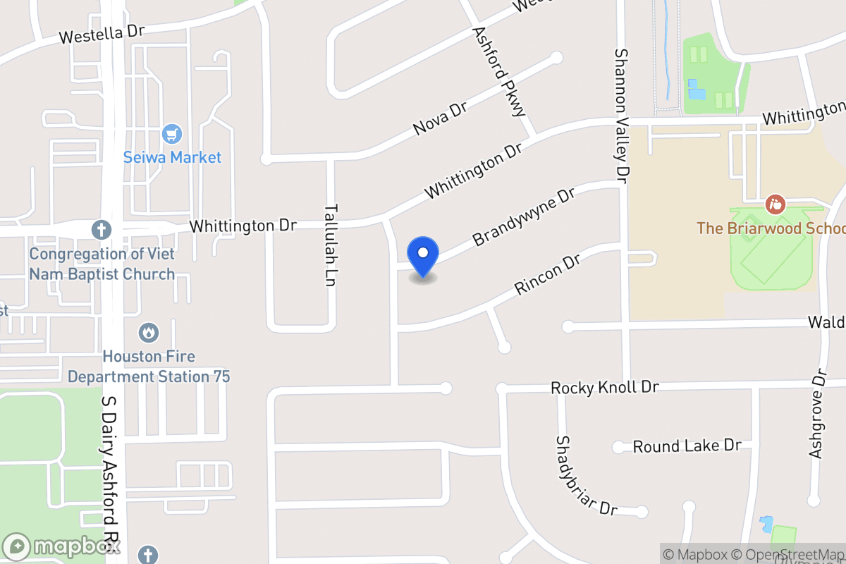 Map of 12423 Brandywyne Dr, Houston