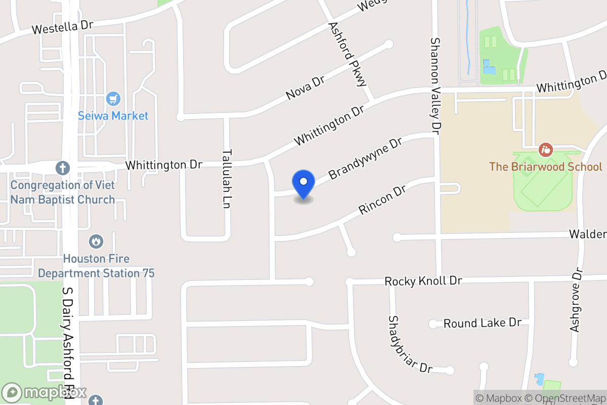 Map of 12419 Brandywyne Dr, Houston